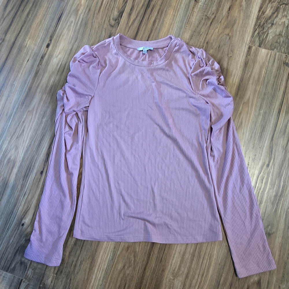 Pink Ruched Sleeve Top